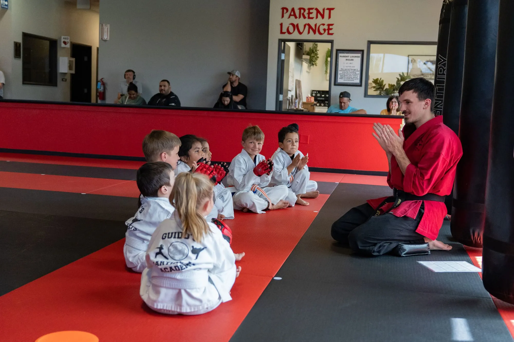 Senpai Allen Renobato teaching the Big Ninjas program at Guido's Martial Arts Academy in Clovis, CA